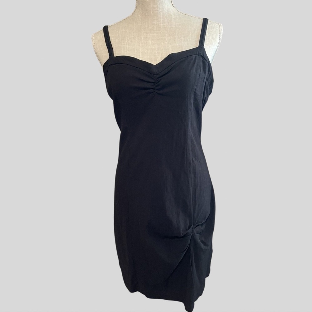 Free People Intimates (S) Black Mini Dress with Ruched Side and Spaghetti Straps